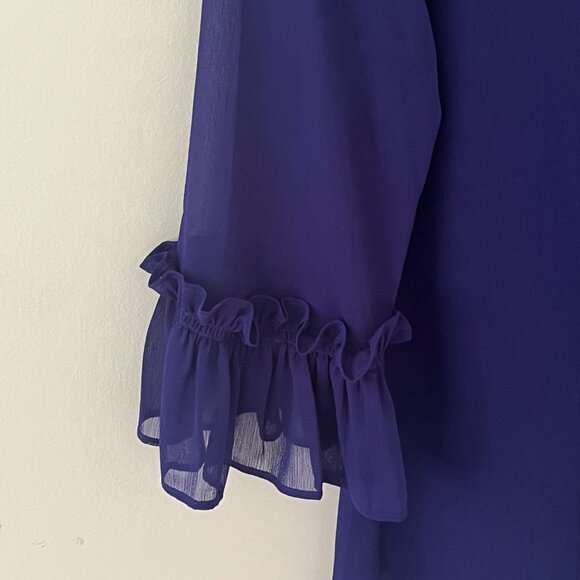 NWT Ann Taylor Factory Professional Career Top Purple Size Small Ruffles - Picture 4 of 8